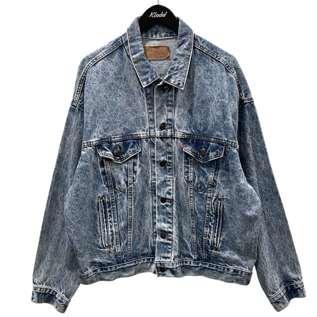 LEVI’S 80〜90s ビッグシルエットケミカルウォッシュデニムジャケット MADE IN USA ボタン裏527 70507-0219 古着・中古-1枚目のアイテム画像