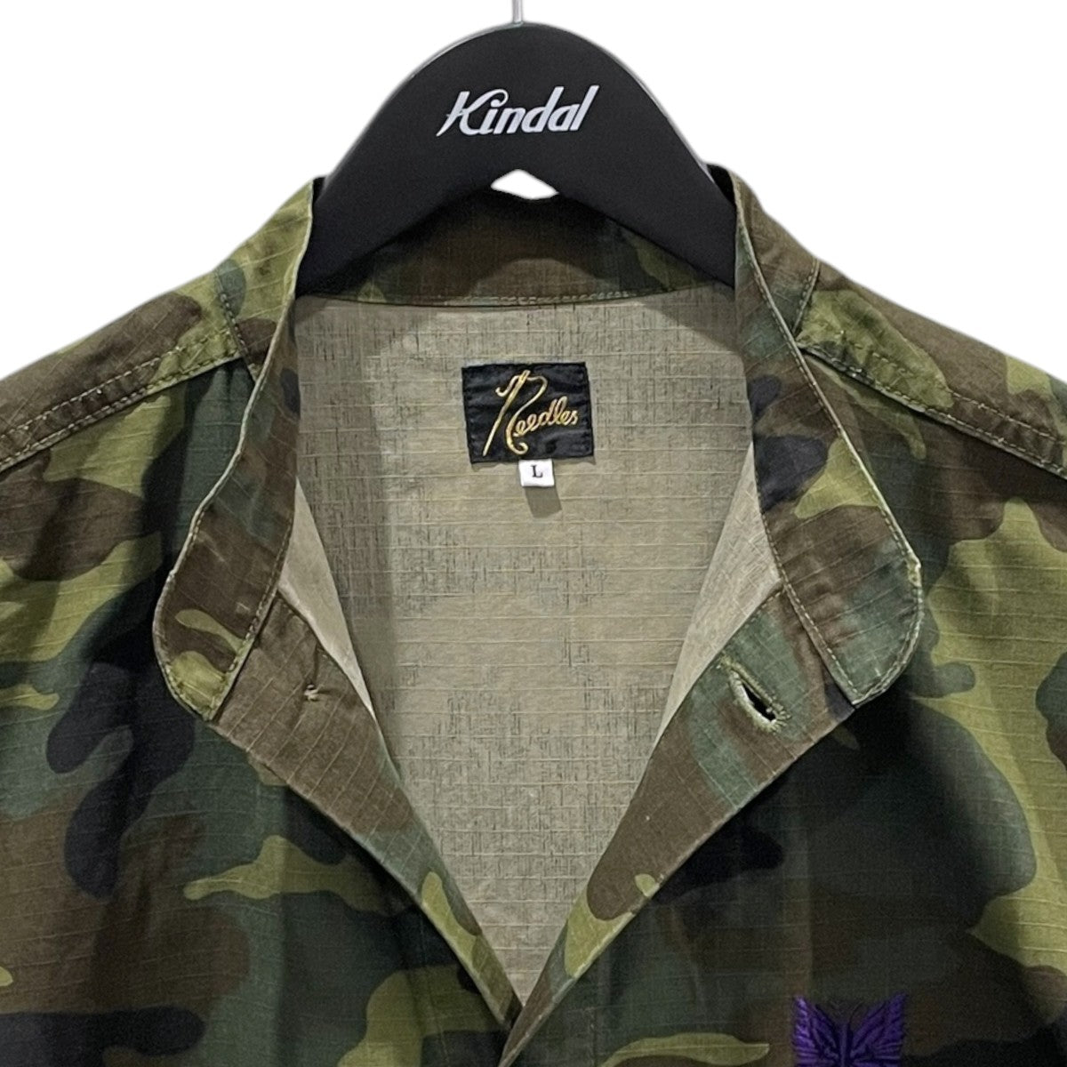 25SS カモフラ柄ジャケット Stand Collar Army Shirt C． Ripstop Camo - WOODLAND スタンドカラーアーミーシャツ コットンリップストップ QV150