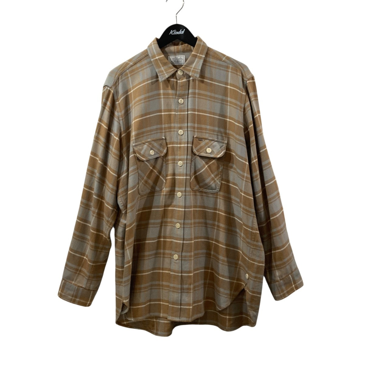 Unlikely アンライクリー 23AW Elbow Patch Flannel Work Shirts フランネルワークチェックシャツ U23F-11-0002 BEIGE PLAIDS M Unlikely(アンライクリー) Elbow Patch Flannel Work Shirtsチェック