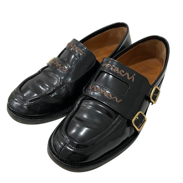 【未使用】MARNI マルニ　ダブルモンク　ローファー　サイズ35 MARNI(マルニ) ダブルバックルローファーレザーシューズMOMS006002