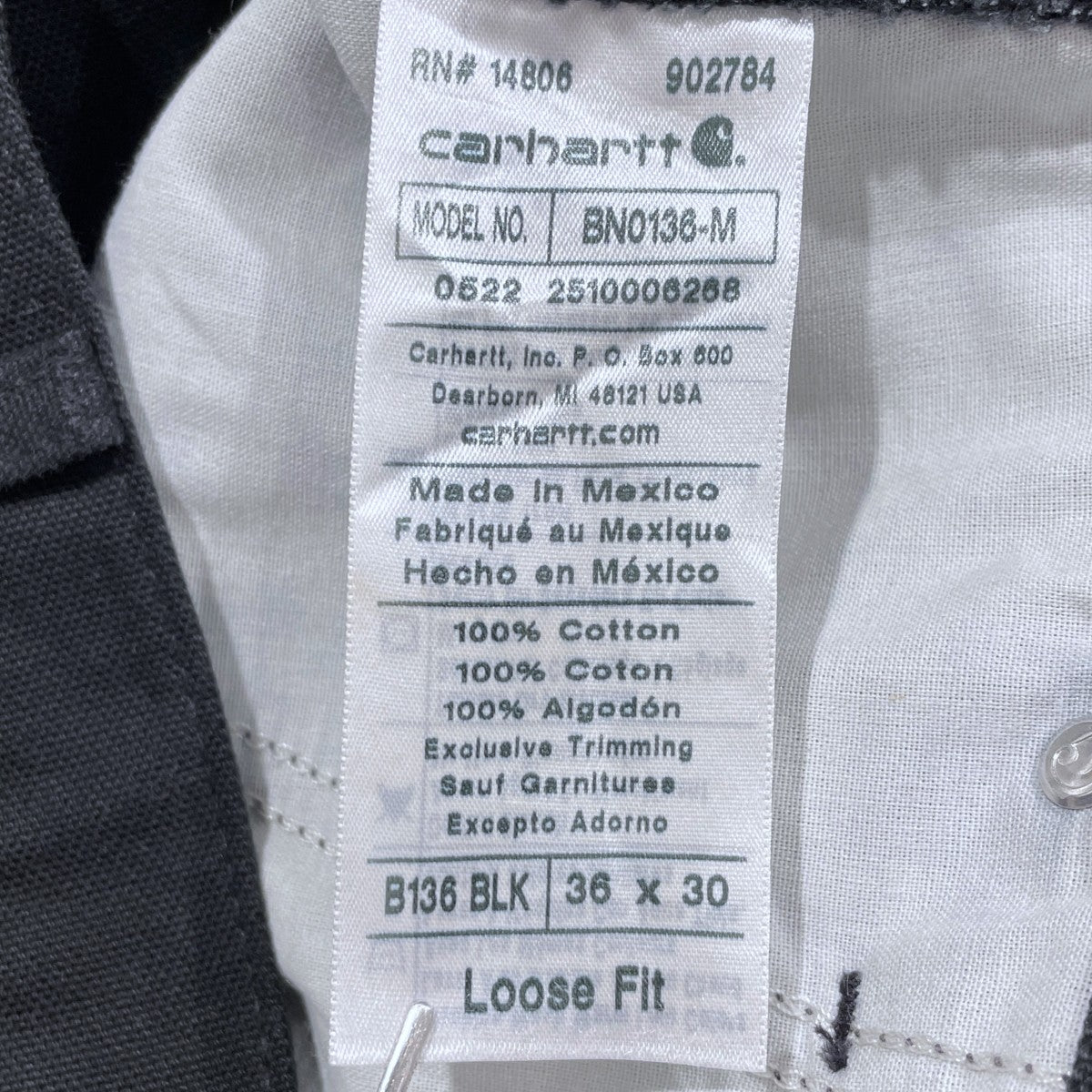 CarHartt ダブルニーパンツ Washed-Duck Double-Front Work Dungaree ウォッシュドダック ダブルフロント ワーク ダンガリー BN0136 古着・中古-7枚目のアイテム画像