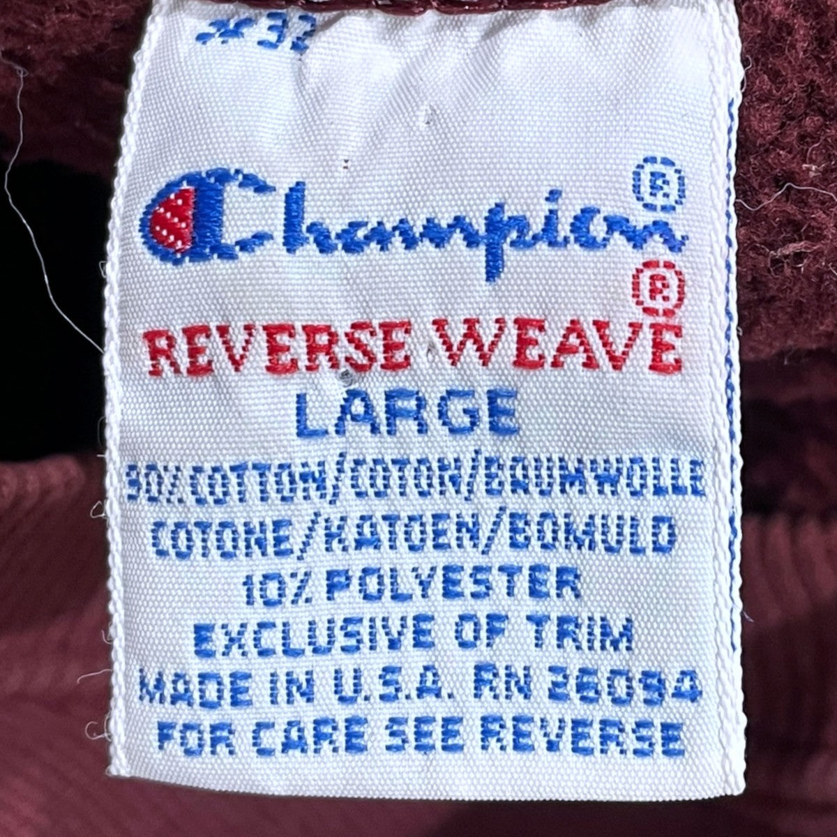 Champion 90s カレッジスウェットトレーナー MASSACHUSETTS マサチューセッツ大学 REVERSE WEAVE リバースウィーブ 古着・中古-9枚目のアイテム画像