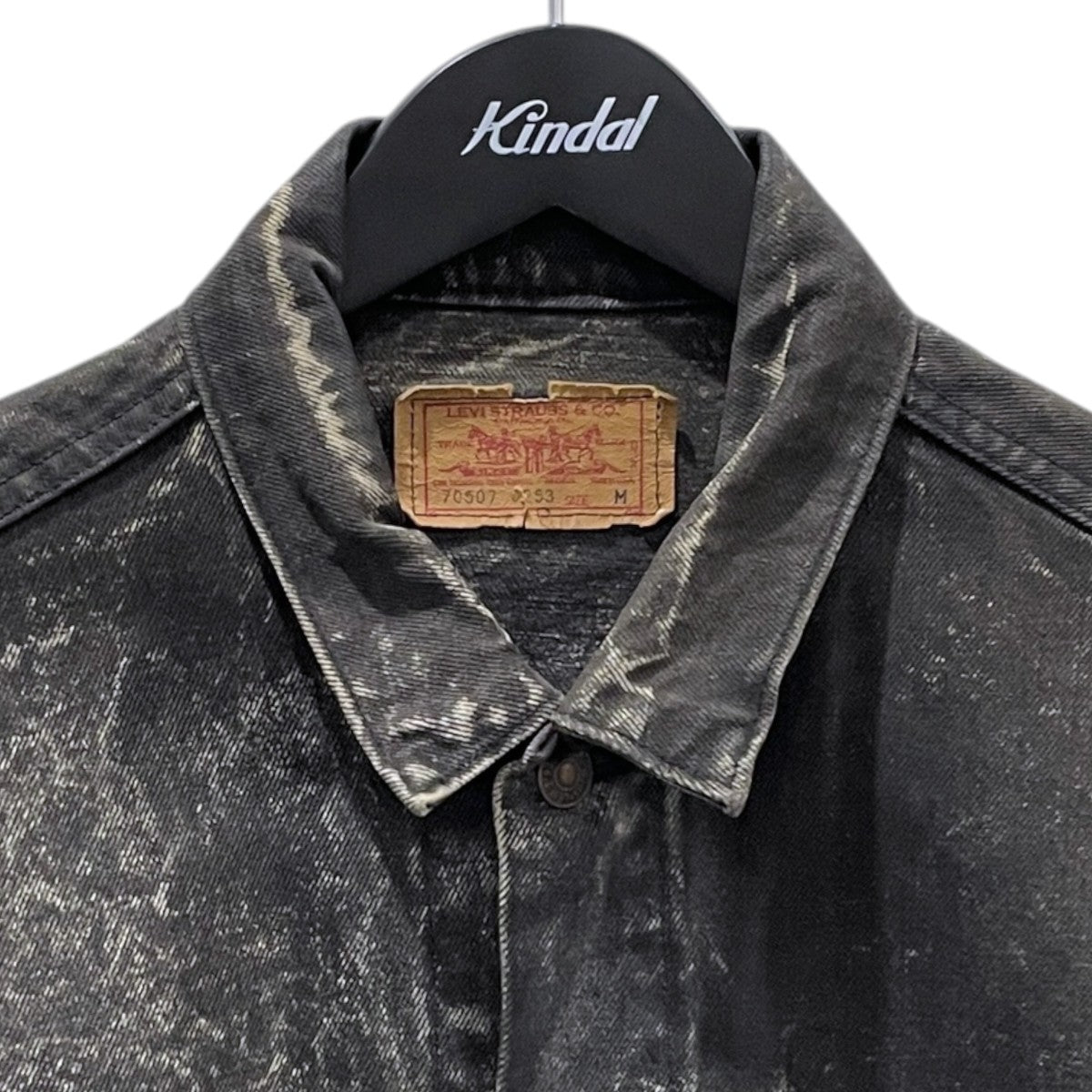 90s 加工デニムジャケット Black Acid Wash Denim Jacket ボタン裏527 ブラック アシッド ウォッシュ デニムジャケット 70507-0253