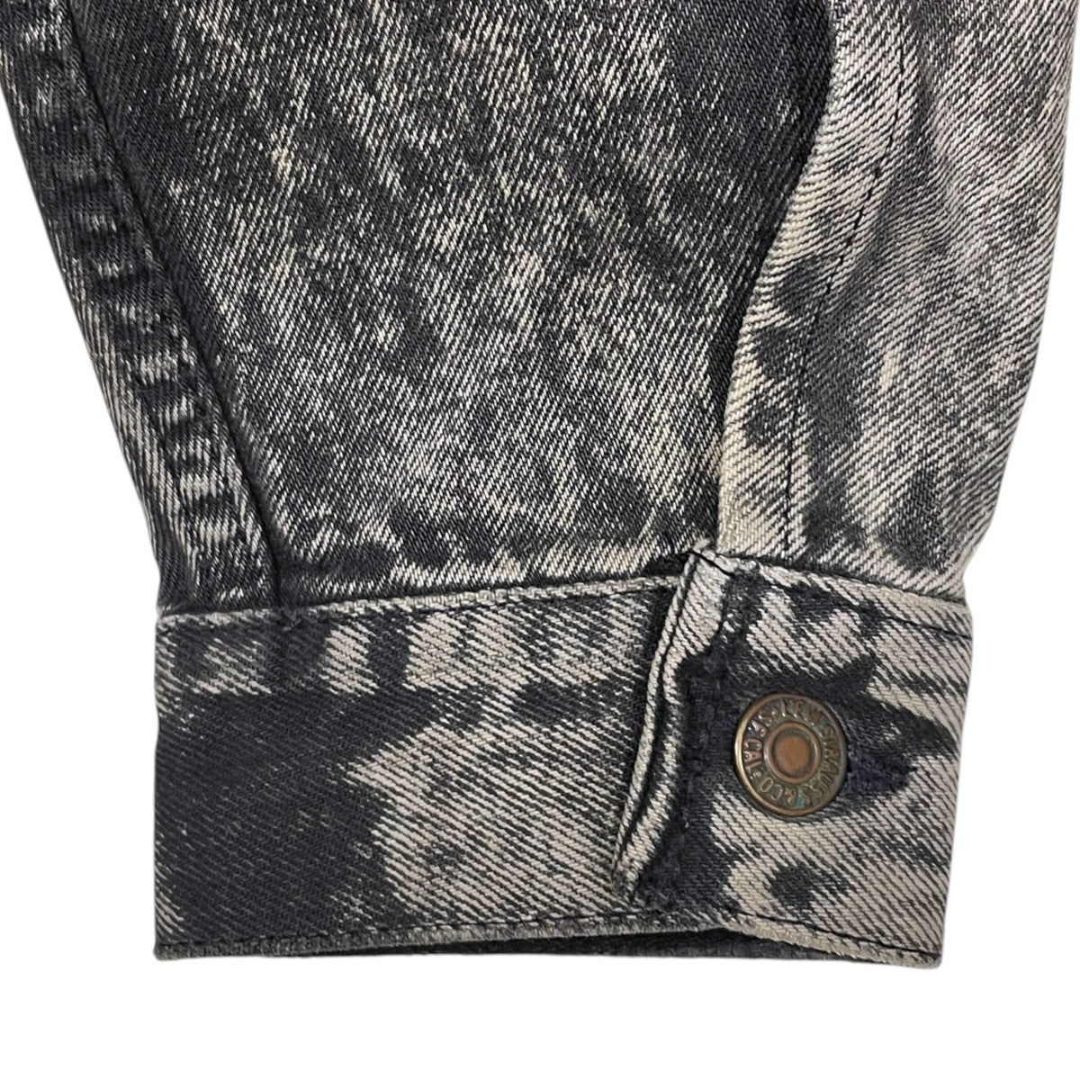 90s 加工デニムジャケット Black Acid Wash Denim Jacket ボタン裏527 ブラック アシッド ウォッシュ デニムジャケット 70507-0253