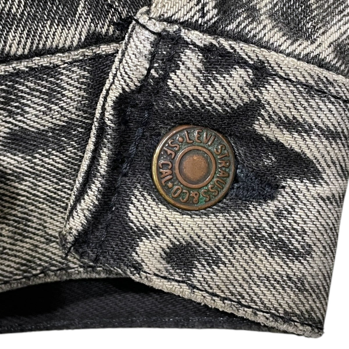 90s 加工デニムジャケット Black Acid Wash Denim Jacket ボタン裏527 ブラック アシッド ウォッシュ デニムジャケット 70507-0253