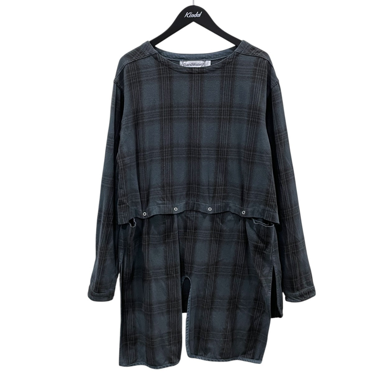 SANDWATERR 25AW チェック柄2WAYプルオーバーシャツ RESEARCHED LONG PULLOVER リサーチド ロング プルオーバー SW-S0504 古着・中古-1枚目のアイテム画像