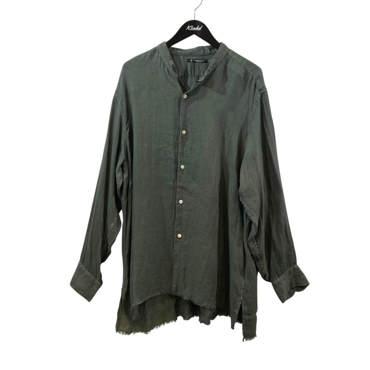 26SSフリンジSHIRTS ドゥルンの緯糸アムンゼンバンドカラーシャツMT6103-0610B
