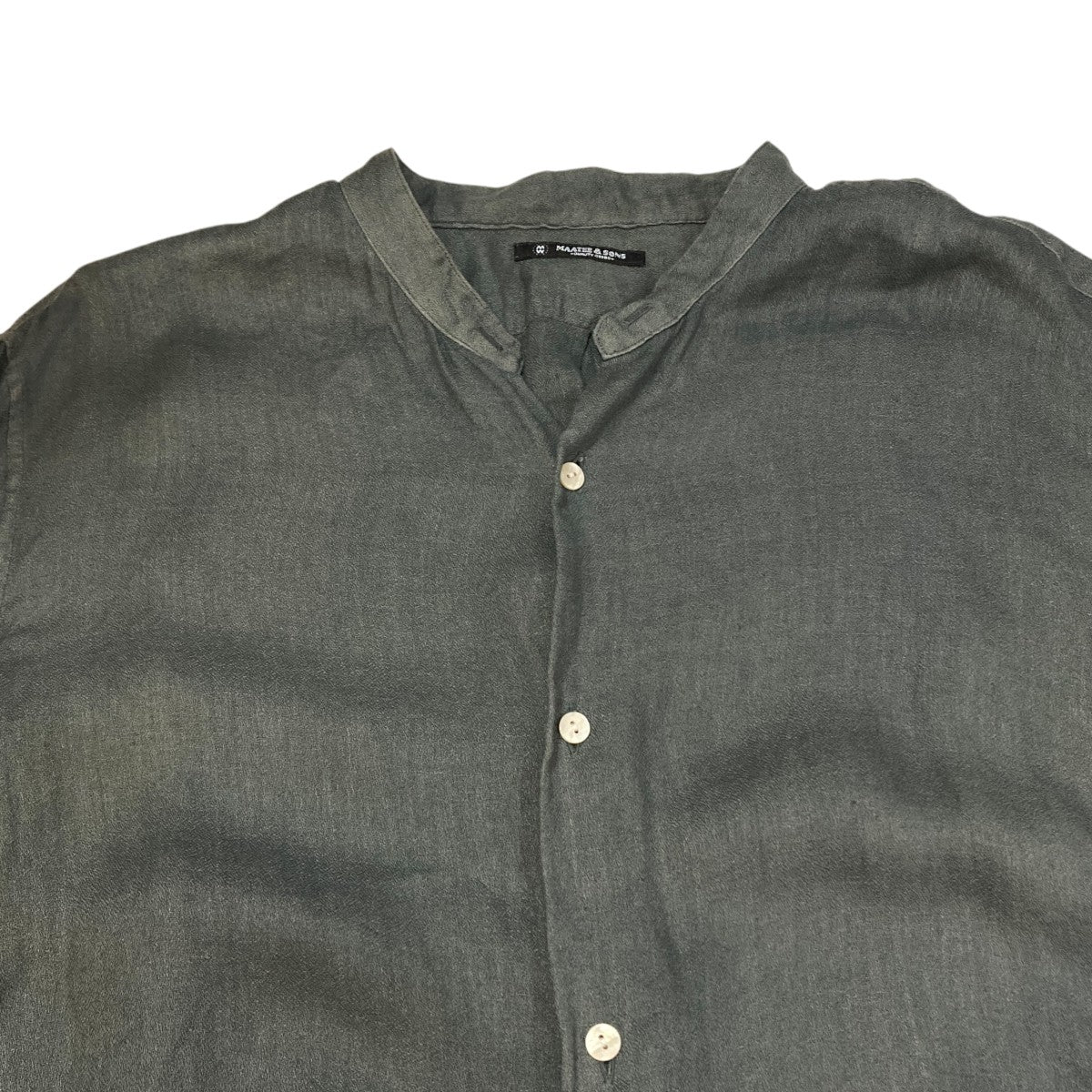 26SSフリンジSHIRTS ドゥルンの緯糸アムンゼンバンドカラーシャツMT6103-0610B