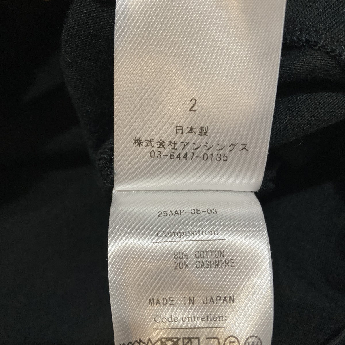 Cashmere Blend L S Henley Neck Shirtヘンリーネックカットソー25AAP-05-03
