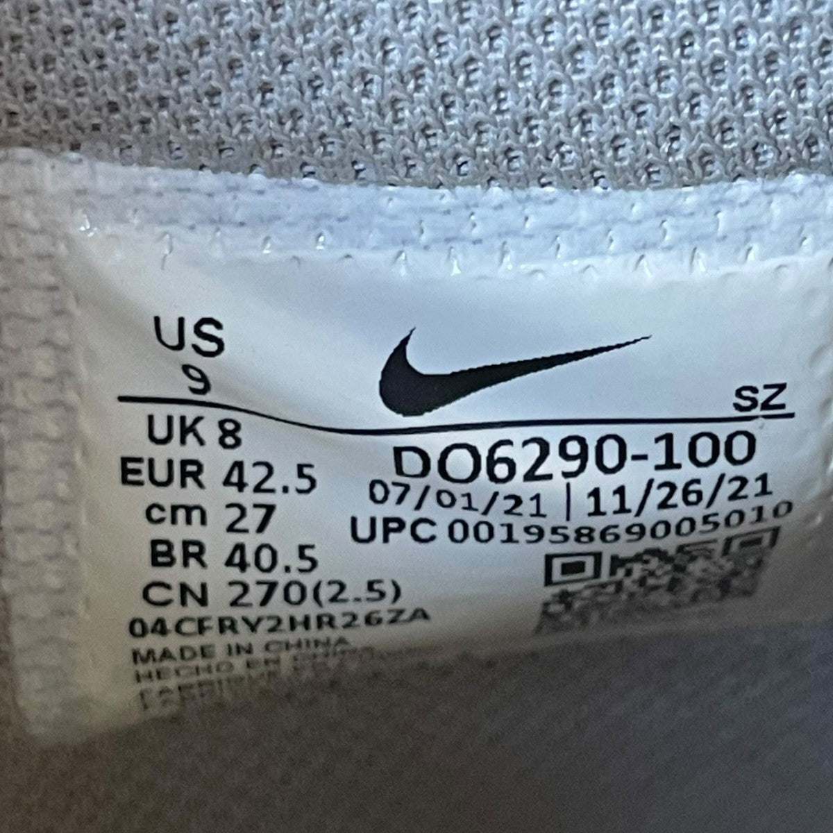 NIKE×OFFWHITE Air Force 1 MidハイカットスニーカーDO6290-100 古着・中古-8枚目のアイテム画像