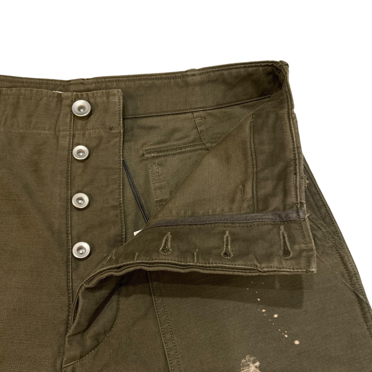 WASHED BAGGY SATIN BLEACHED BAKER PANTSペイントベイカーパンツA25AP01BP