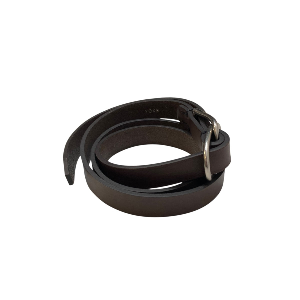 YOKE Double Buckle Leather BeltレザーベルトYK25FW01139A 古着・中古-4枚目のアイテム画像