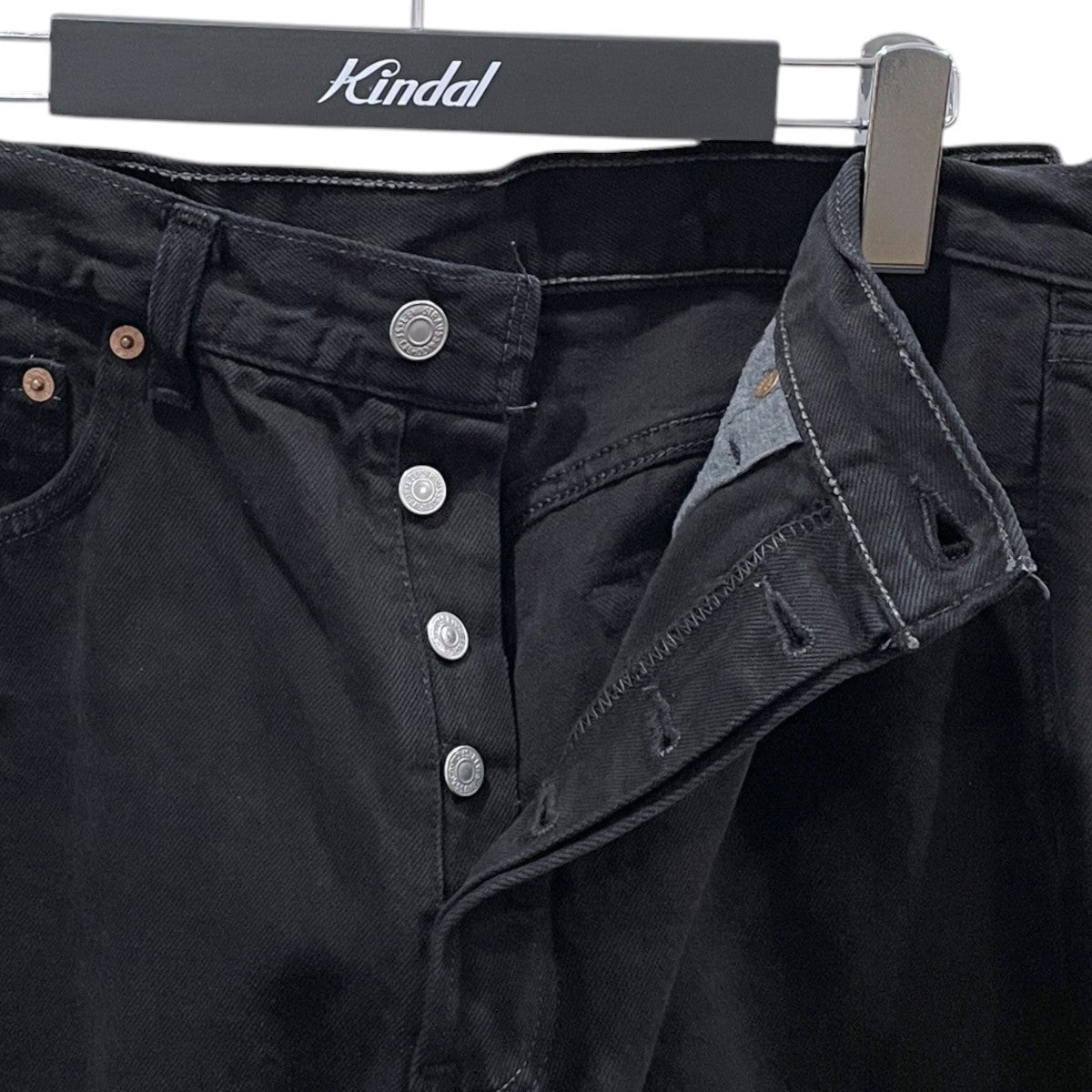 90s 後染めブラックデニムパンツ 501 MADE IN USA ボタン裏653 501-0660