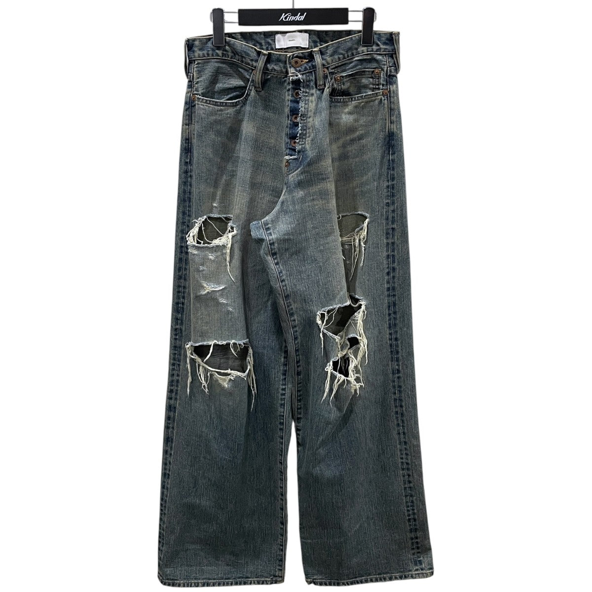 25SS 加工デニムパンツ DAMAGED MODERN DENIM PANTS WIDE CUT ダメージモダンデニムパンツ ワイドカット 25880409