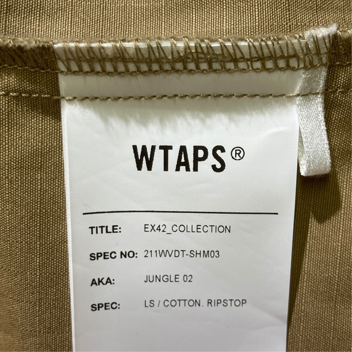 JUNGLE 02 ／ LS ／ COTTON． RIPSTOP長袖シャツ211WVDT-SHM03