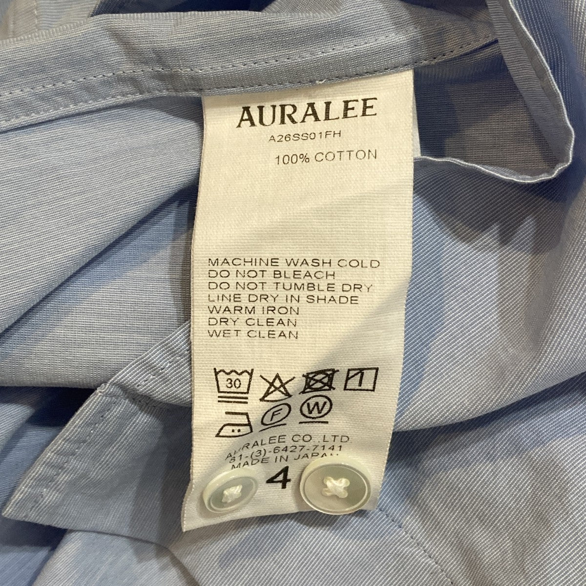 26SSWASHED FINX WEATHER CHAMBRAY SHIRT長袖シャツA26SS01FH