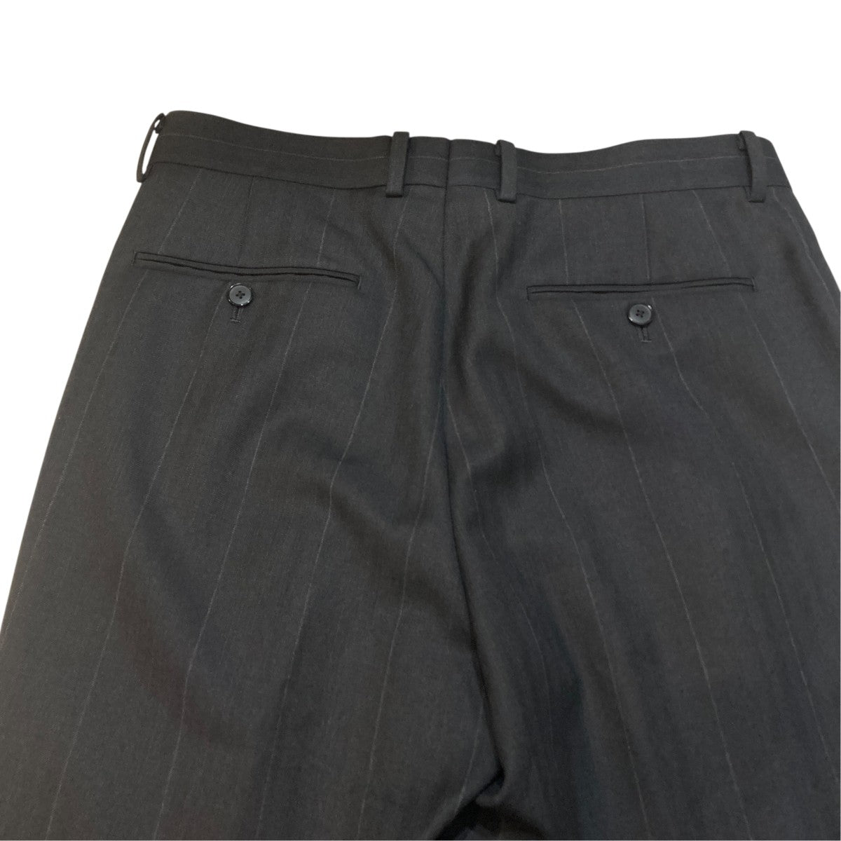 26SSBLUEFACED WOOL TWO-TUCK SLACKSストライプスラックスA26SP02BA