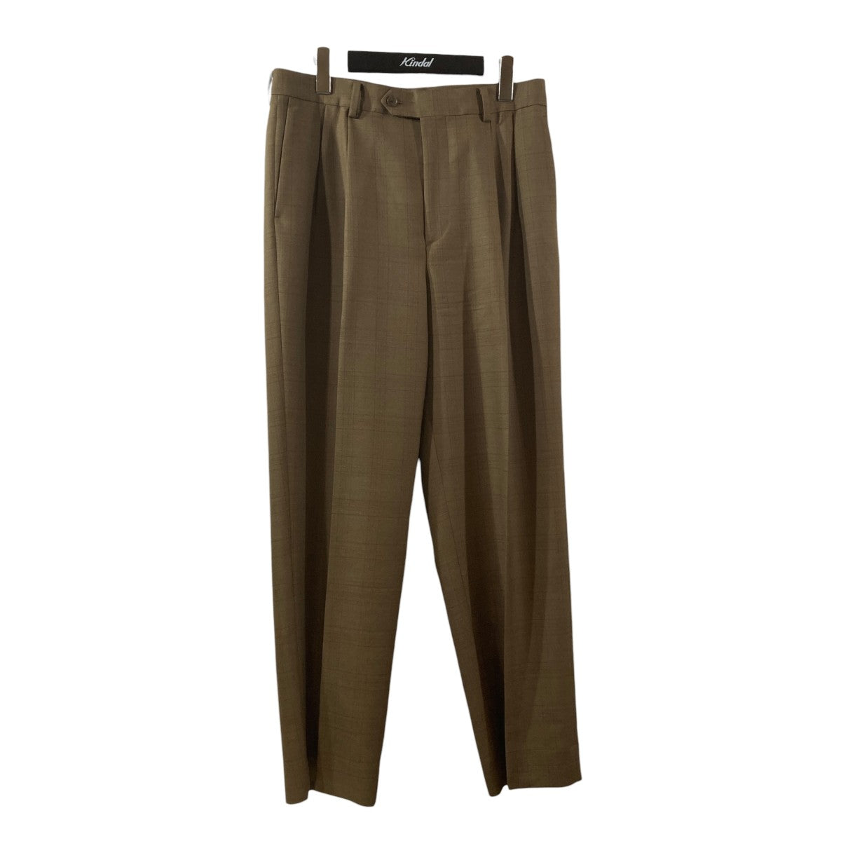 BLUEFACED WOOL TWO-TUCK SLACKSチェックスラックスA25SP02BA