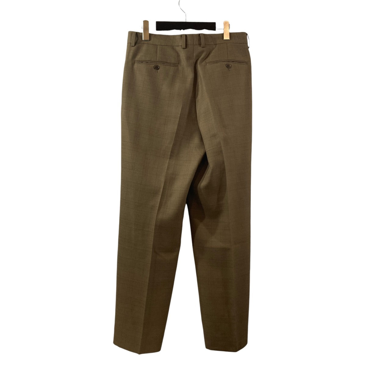 BLUEFACED WOOL TWO-TUCK SLACKSチェックスラックスA25SP02BA