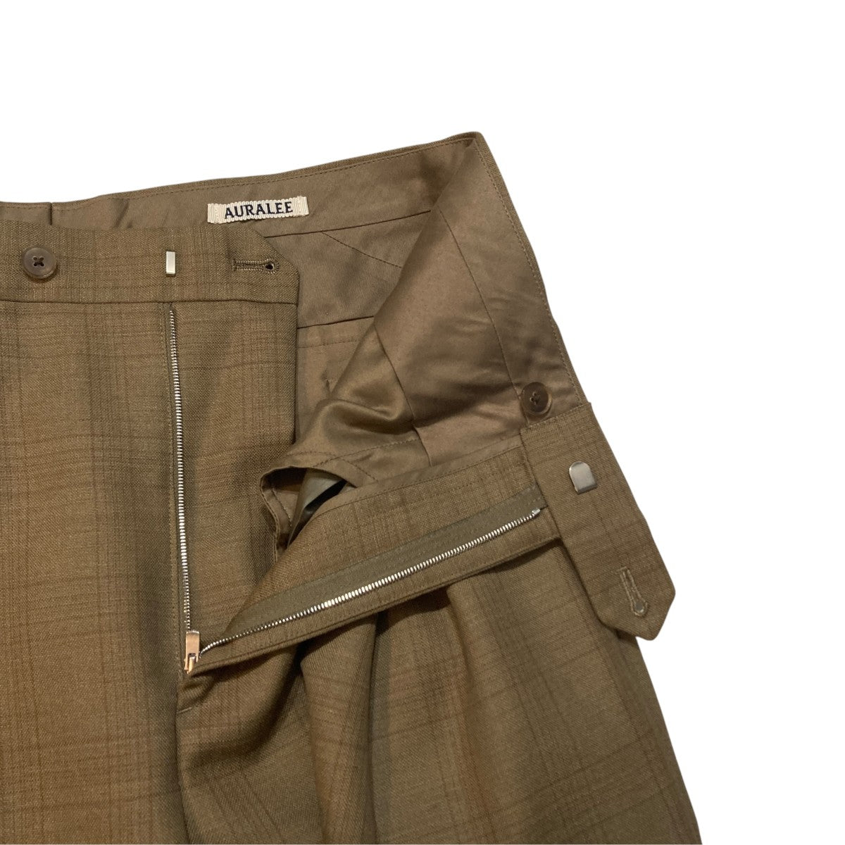 BLUEFACED WOOL TWO-TUCK SLACKSチェックスラックスA25SP02BA