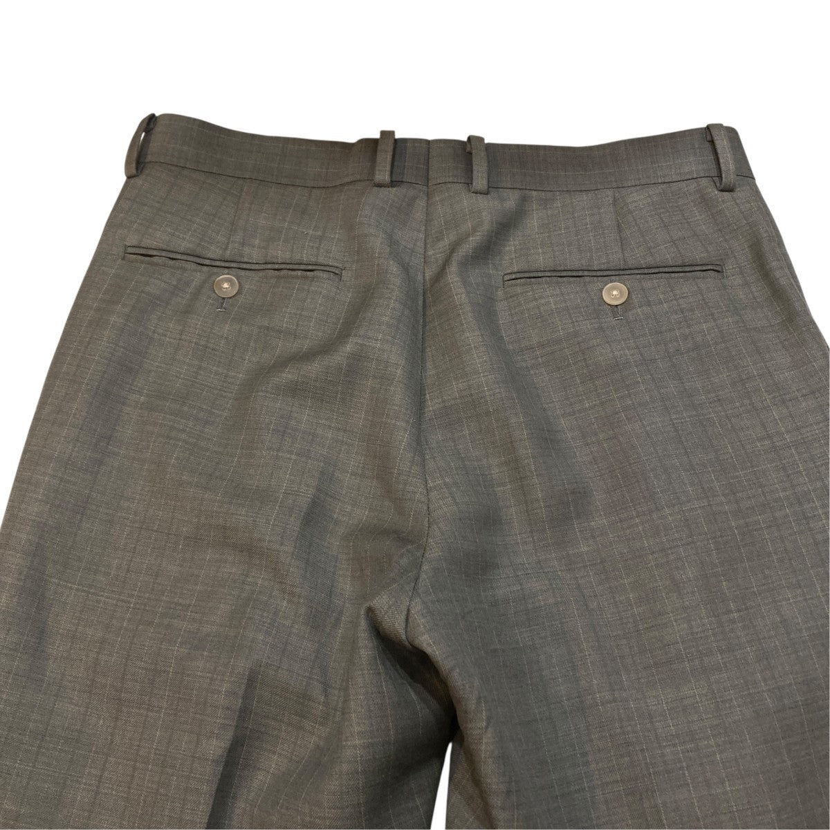 26SSBLUEFACED WOOL TWO-TUCK SLACKSストライプスラックスA26SP02BA