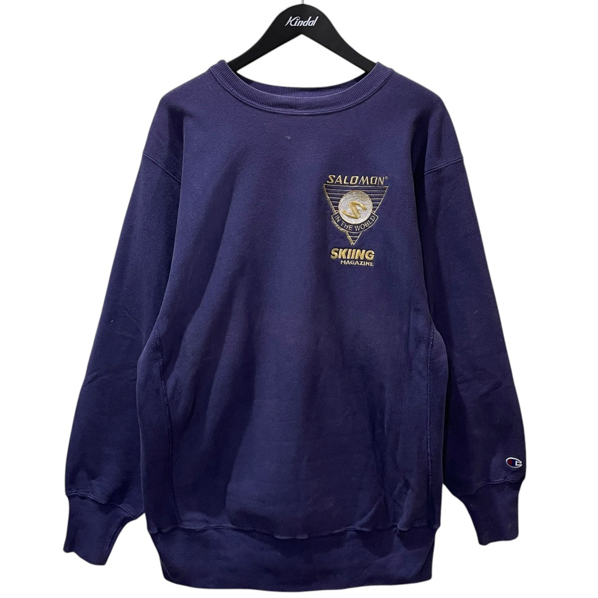 90s スウェットトレーナー REVERSE WEAVE CREWNECK SWEATSHIRT リバースウィーブクルーネックスウェットシャツ SALOMON SKIING MAGAZINE 企業ロゴ