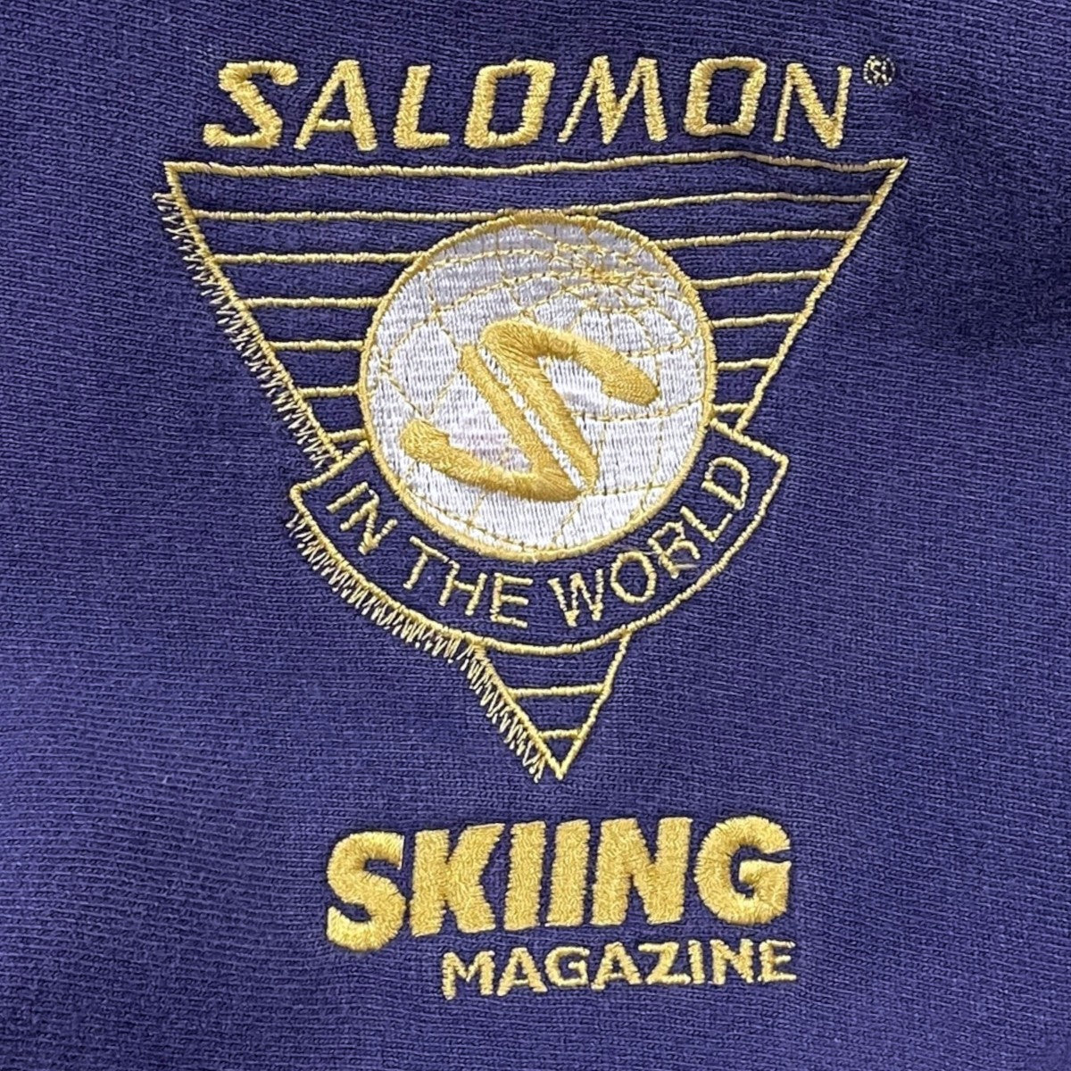 90s スウェットトレーナー REVERSE WEAVE CREWNECK SWEATSHIRT リバースウィーブクルーネックスウェットシャツ SALOMON SKIING MAGAZINE 企業ロゴ