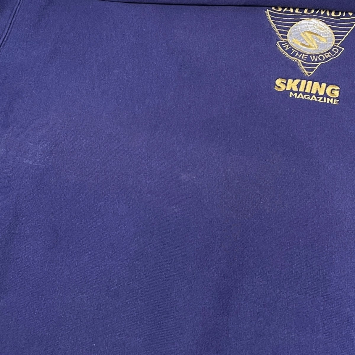 90s スウェットトレーナー REVERSE WEAVE CREWNECK SWEATSHIRT リバースウィーブクルーネックスウェットシャツ SALOMON SKIING MAGAZINE 企業ロゴ