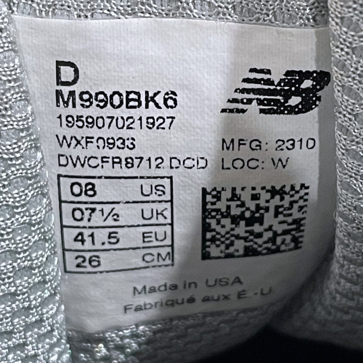 スニーカー 990v6 M990BK6 MADE IN USA