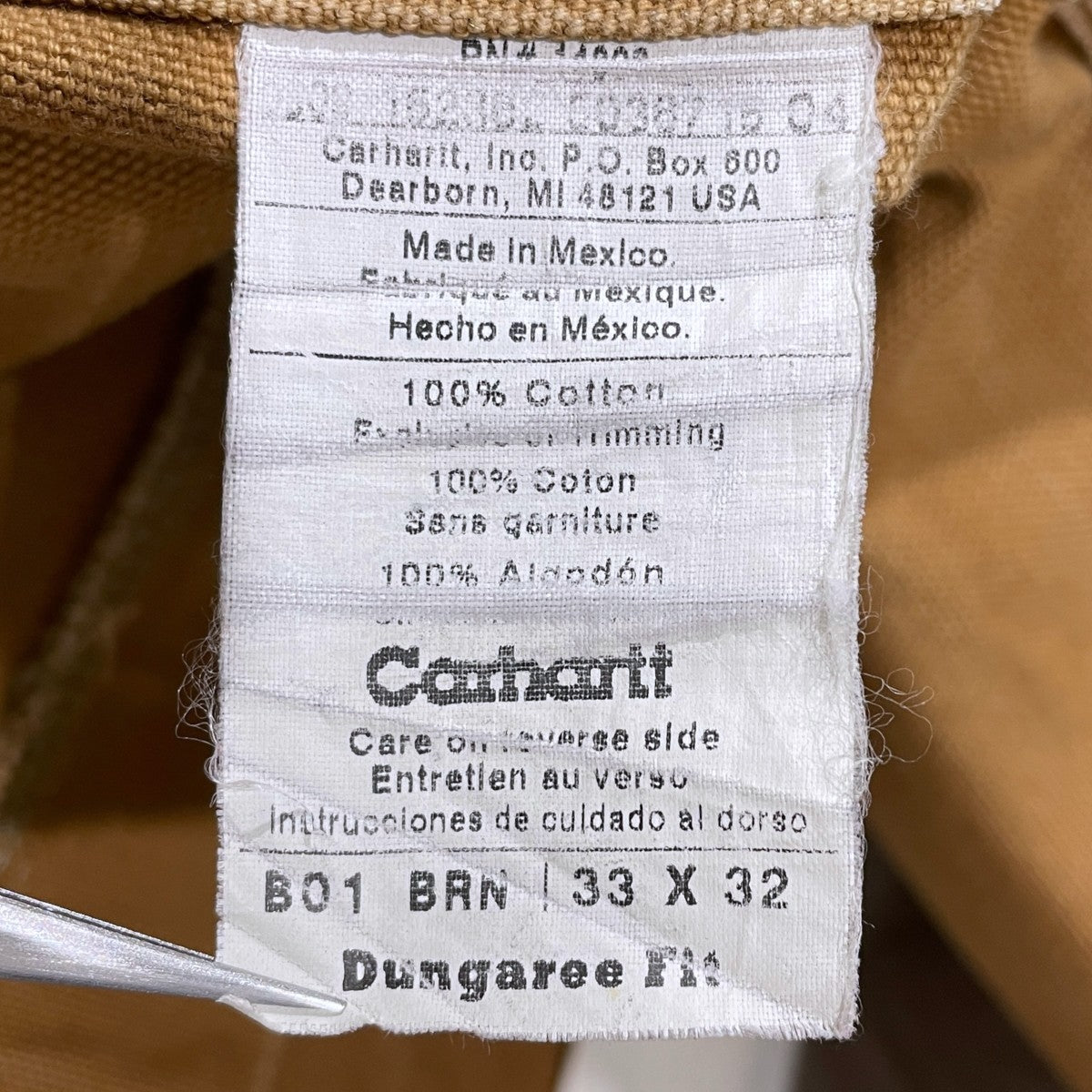 CarHartt ダブルニーペインターパンツ Firm Duck Double-Front Dungaree ファームダックダブルフロントダンガリー B01 古着・中古-7枚目のアイテム画像