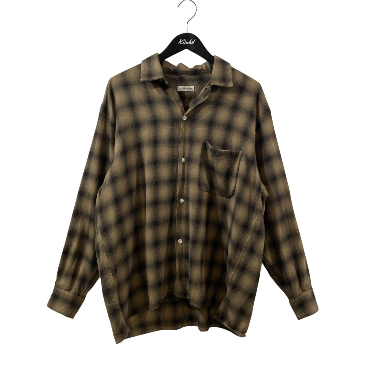 Wool Ombre Open Collared ShirtチェックチェックシャツKS25FSH04