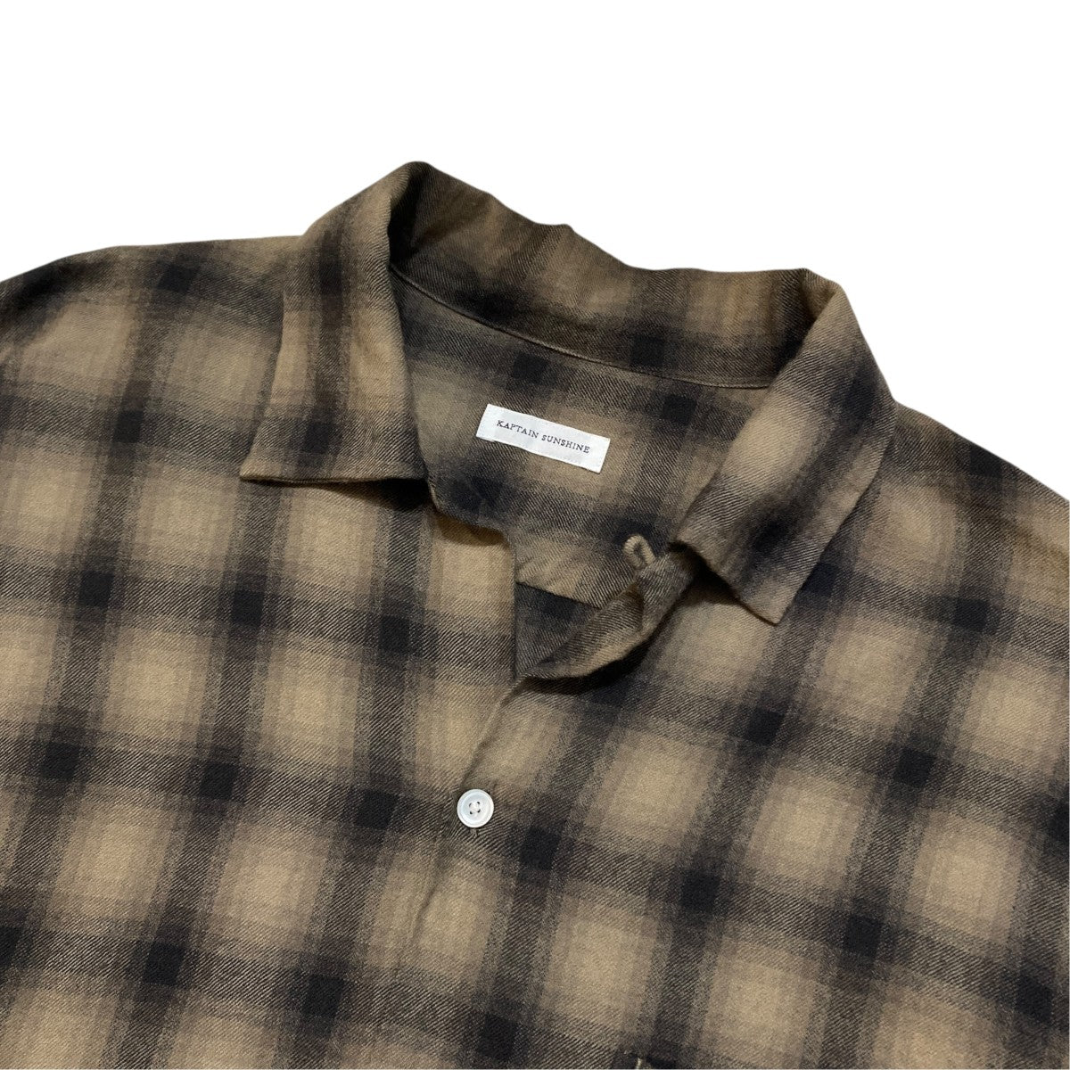 Wool Ombre Open Collared ShirtチェックチェックシャツKS25FSH04
