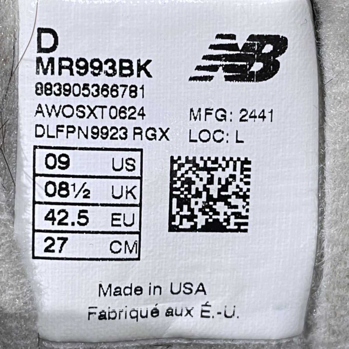 スニーカー MR993BK MADE IN USA