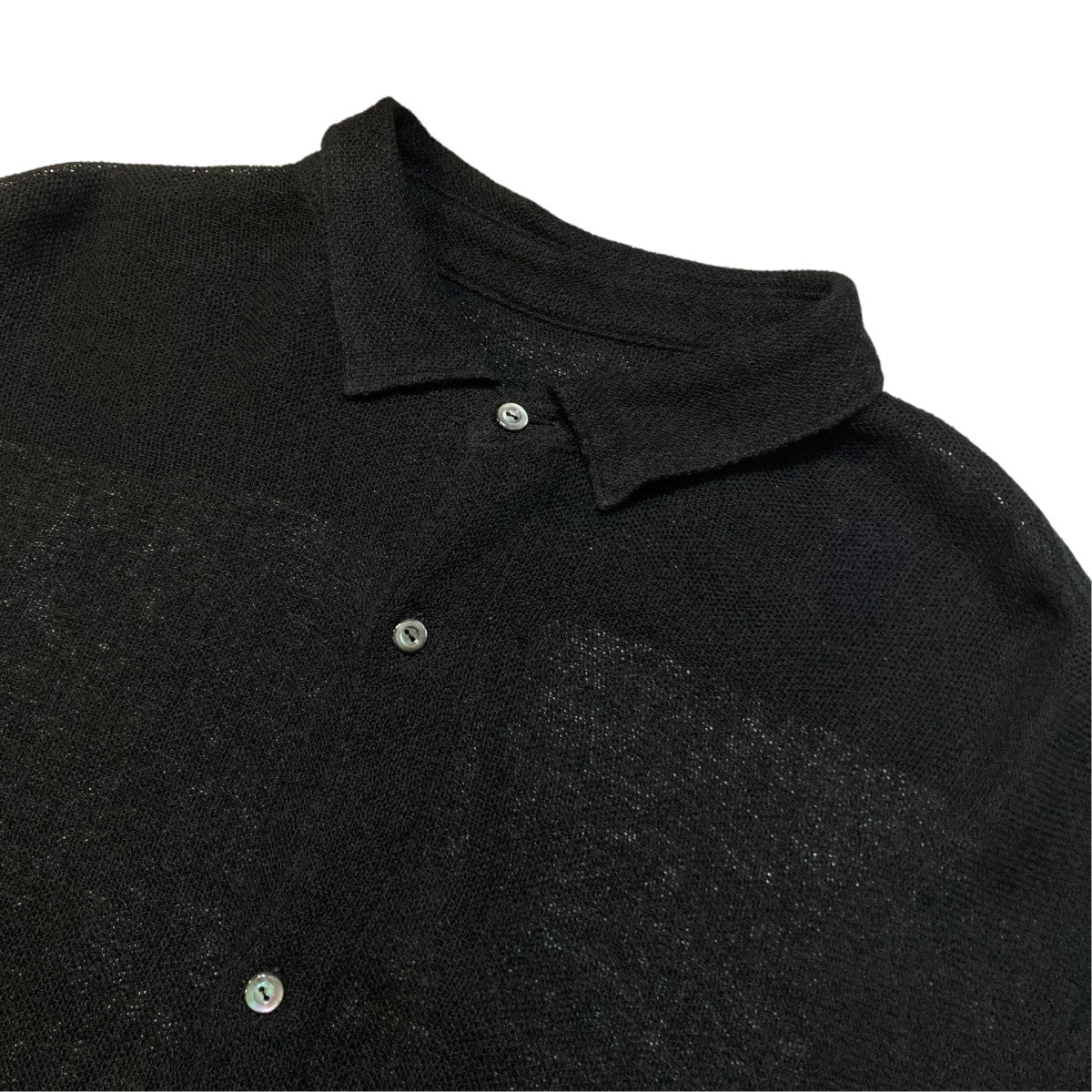 LINEN MESH REGULAR COLLAR SHIRTメッシュ長袖シャツaws5-sh004