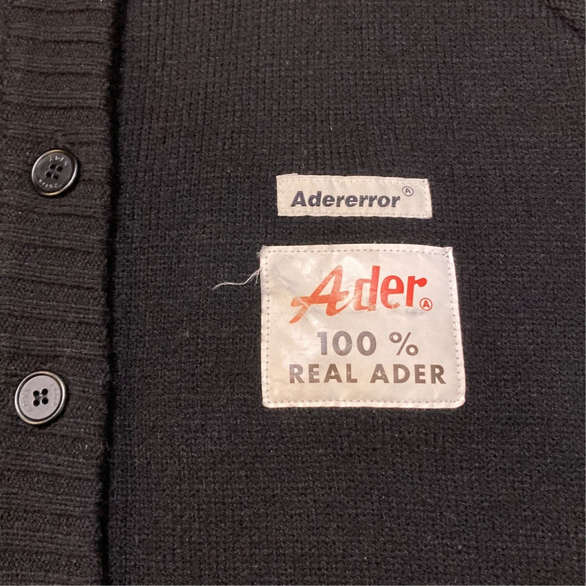 ADER ERROR カーディガン Sサイズ ADER error(アーダーエラー) 厚手カーディガン ブラック サイズ ワン