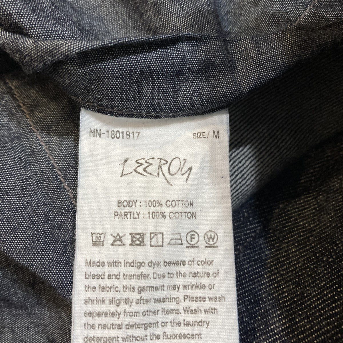 LEEROY RAW DENIM COVERALLデニムジャケットNN-1801B17