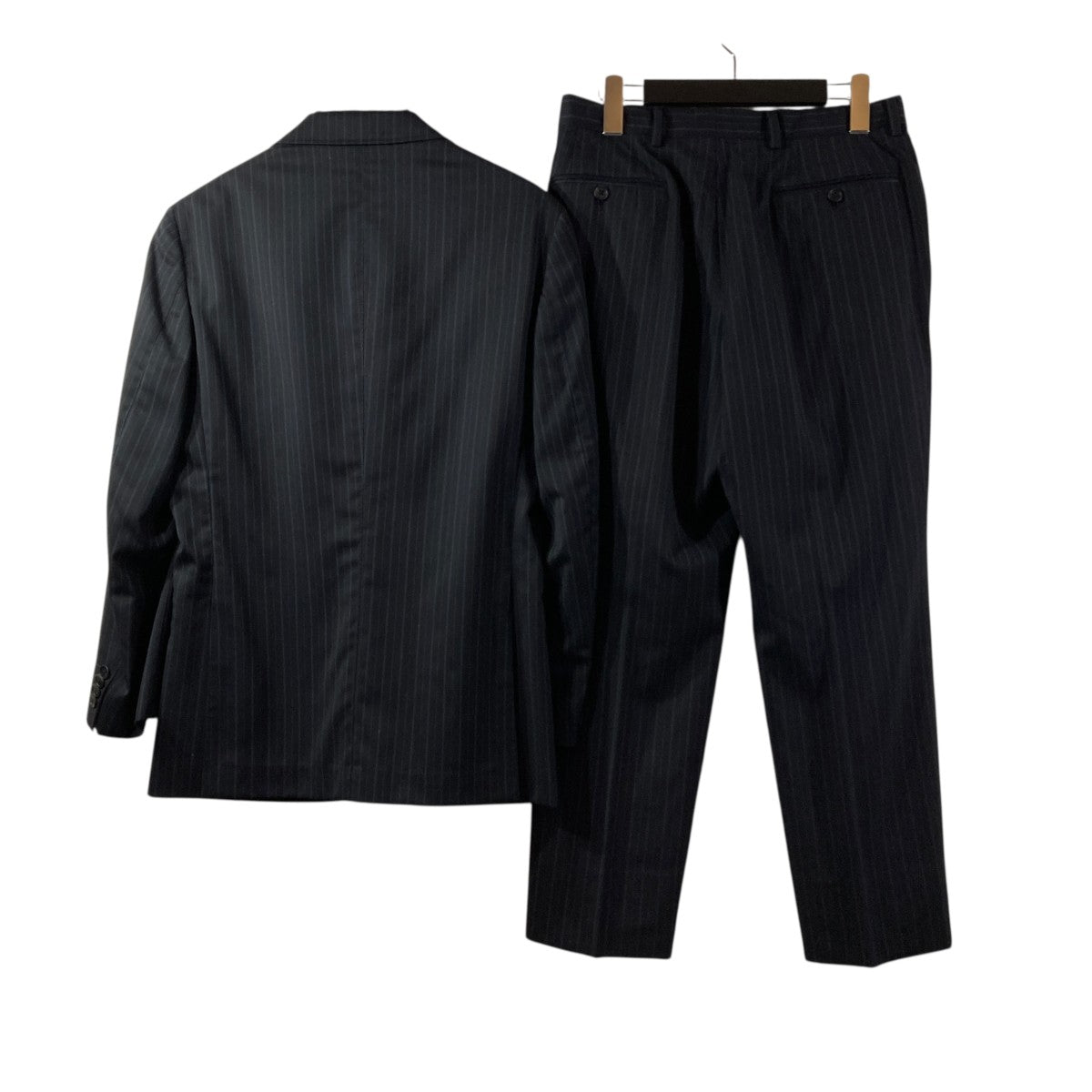 ポールスミス　ストライプセットアップ　コットンシルク　ネイビー　M　2ボタン Paul Smith(ポールスミス) ストライプセットアップスーツ ネイビー