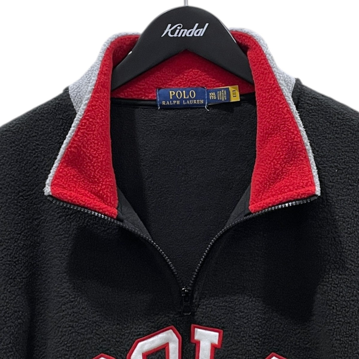 POLO RALPH LAUREN フリースジャケット Logo Applique Quarter-Zip Fleece Pullover ロゴアップリケ クォータージップ フリースプルオーバー 古着・中古-3枚目のアイテム画像