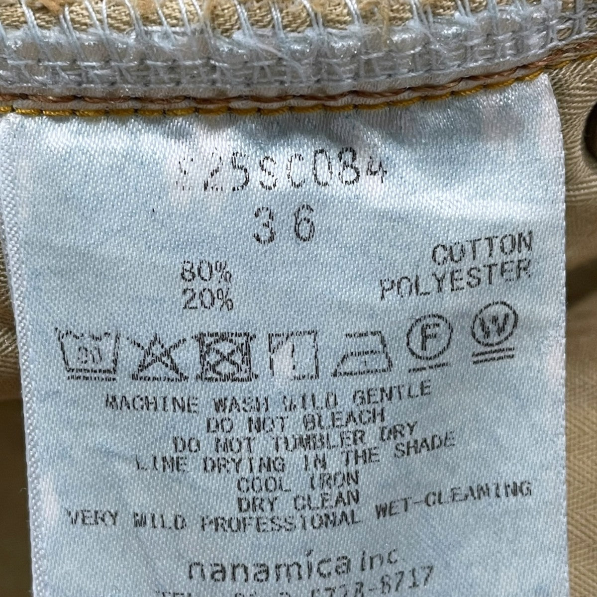nanamica 25SS セルビッジ デニムパンツ Selvage Denim Pants S25SC084 古着・中古-5枚目のアイテム画像