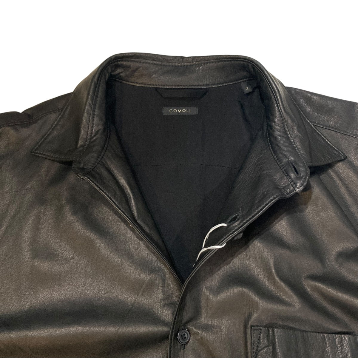 COMOLI LEATHER SHIRT ディアスキンレザーシャツS03-01015 古着・中古-4枚目のアイテム画像