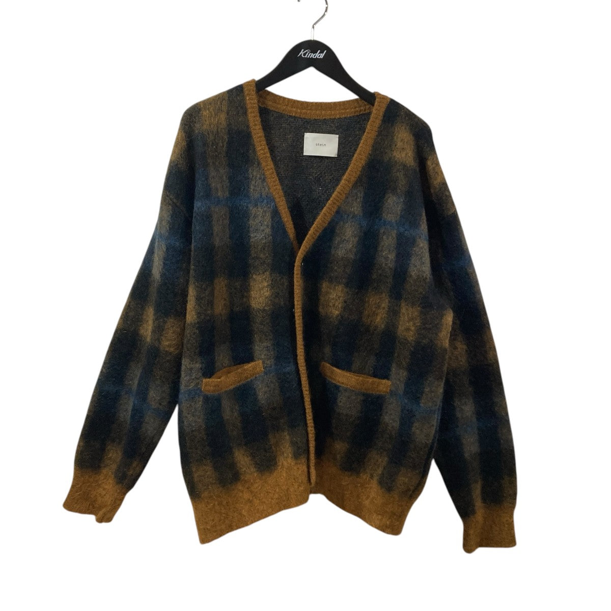 stein KID MOHAIR CARDIGANチェックカーディガンST.380-2 古着・中古-1枚目のアイテム画像
