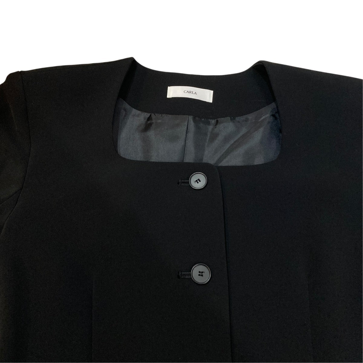 CARLA fluffy jacket ノーカラージャケット CARLA(カーラ) ノーカラージャケットCAR25SS-JK-002-BK-1 CAR25SS-JK