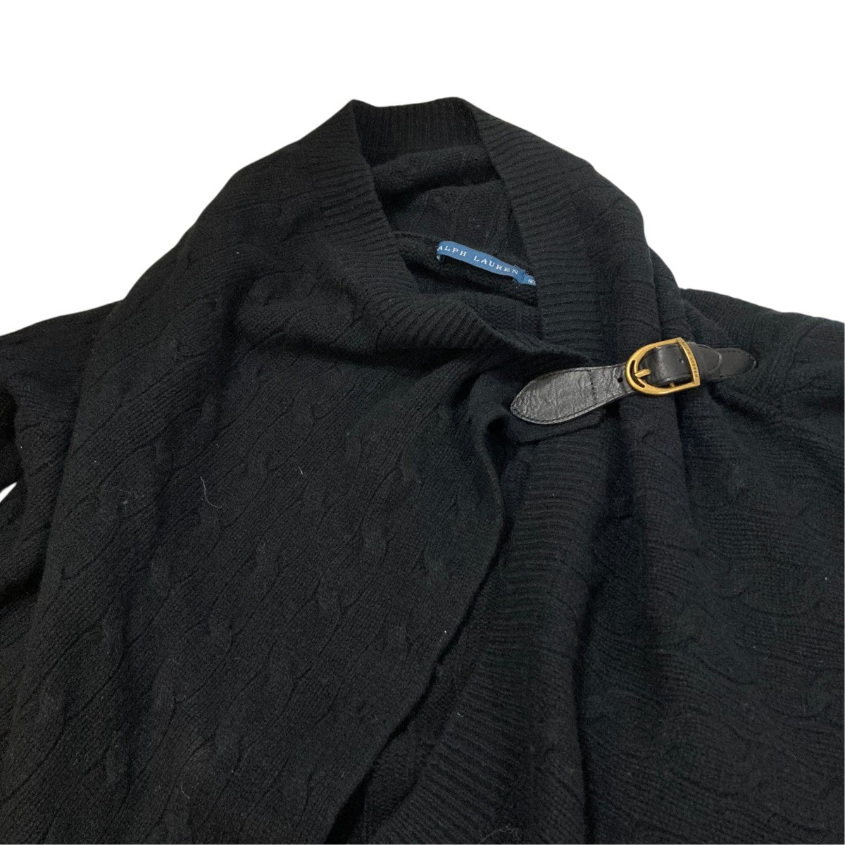 POLO RALPH LAUREN 変形ケーブルニットラップカーディガン薄手カーディガン 古着・中古-3枚目のアイテム画像