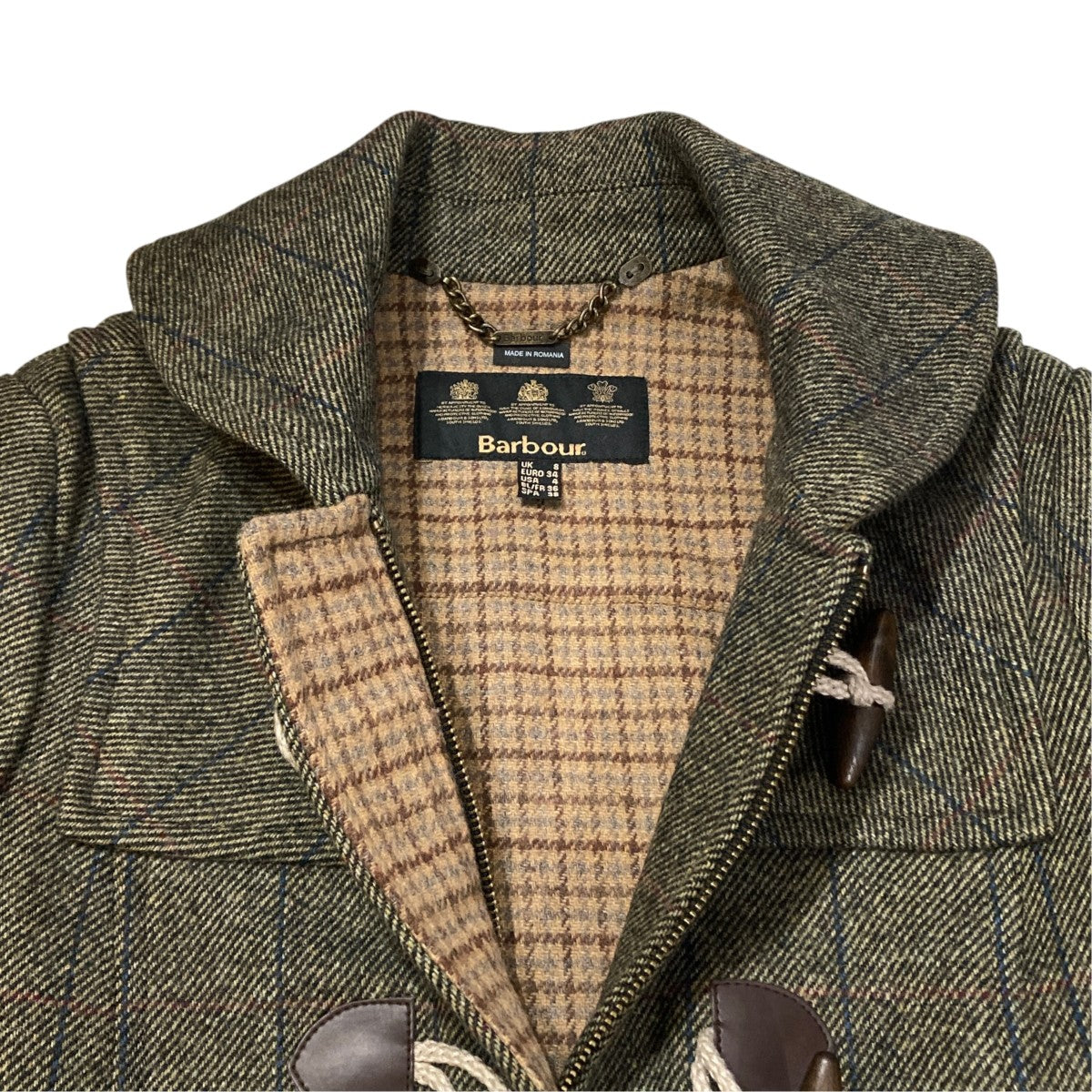 Barbour チェックショートダッフルコート1302251 古着・中古-4枚目のアイテム画像