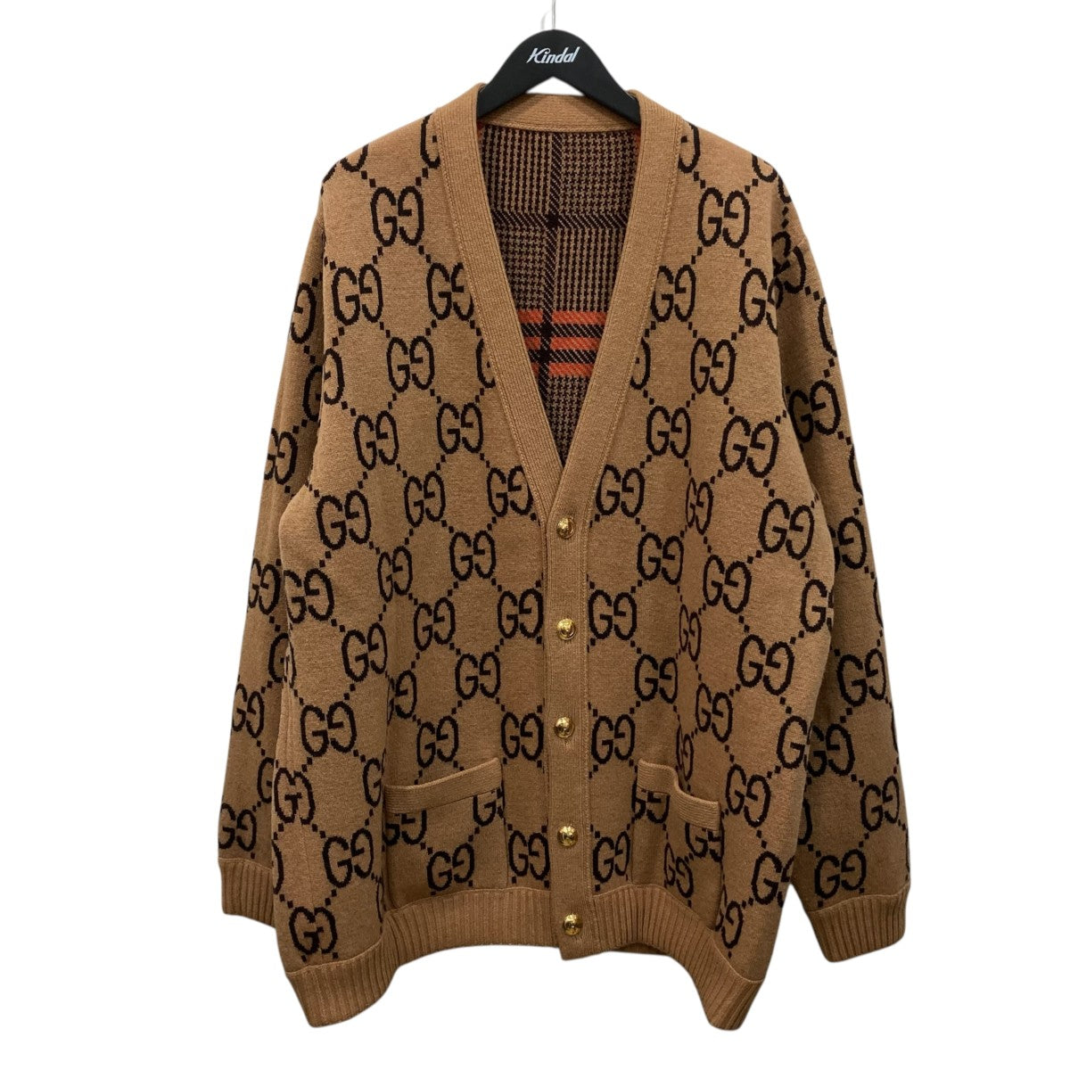 M*o様 週末セール　早いもの勝ちGUCCI フリンジ カーディガン　ガウン GUCCI(グッチ) リバーシブルニットカーディガン699872 699872 ブラウン