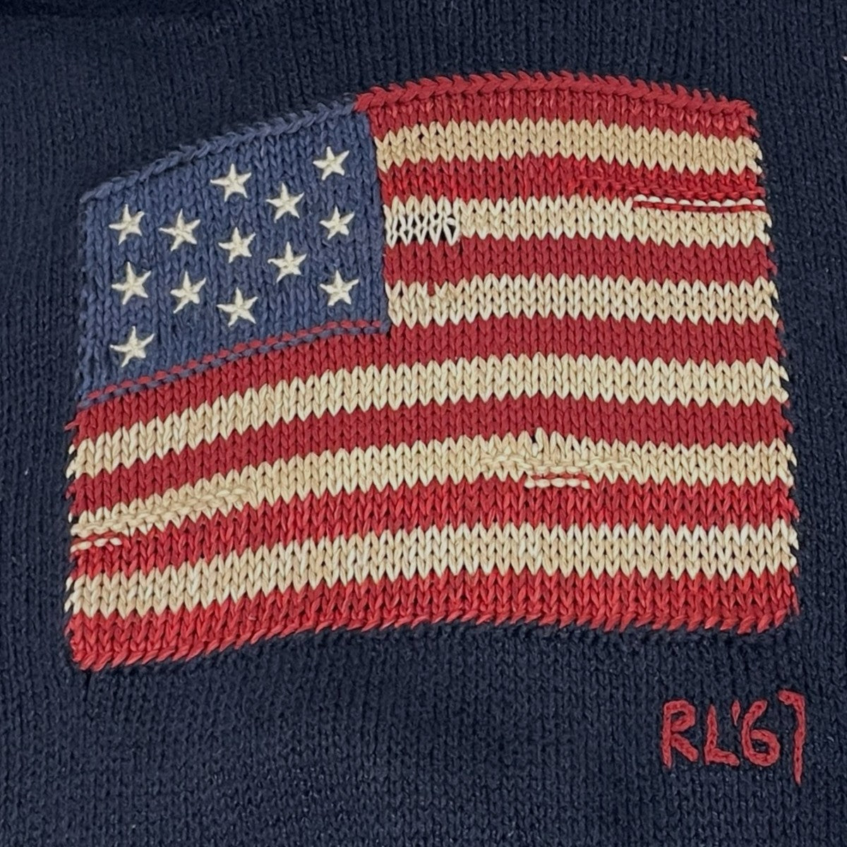 POLO RALPH LAUREN 90s フラッグコットンリネンシルクセーター Flag Cotton-Linen-Silk Sweater 古着・中古-5枚目のアイテム画像