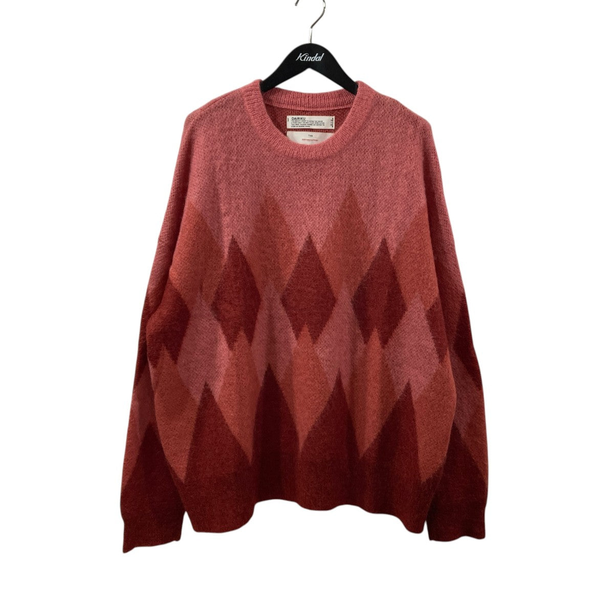 DAIRIKU Argyle Mohair Pullover Knit薄手ニット22AW K-3 古着・中古-1枚目のアイテム画像