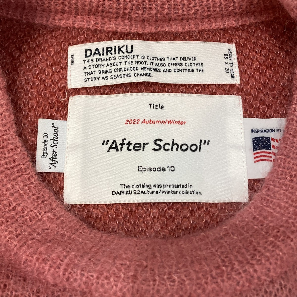 DAIRIKU Argyle Mohair Pullover Knit薄手ニット22AW K-3 古着・中古-6枚目のアイテム画像