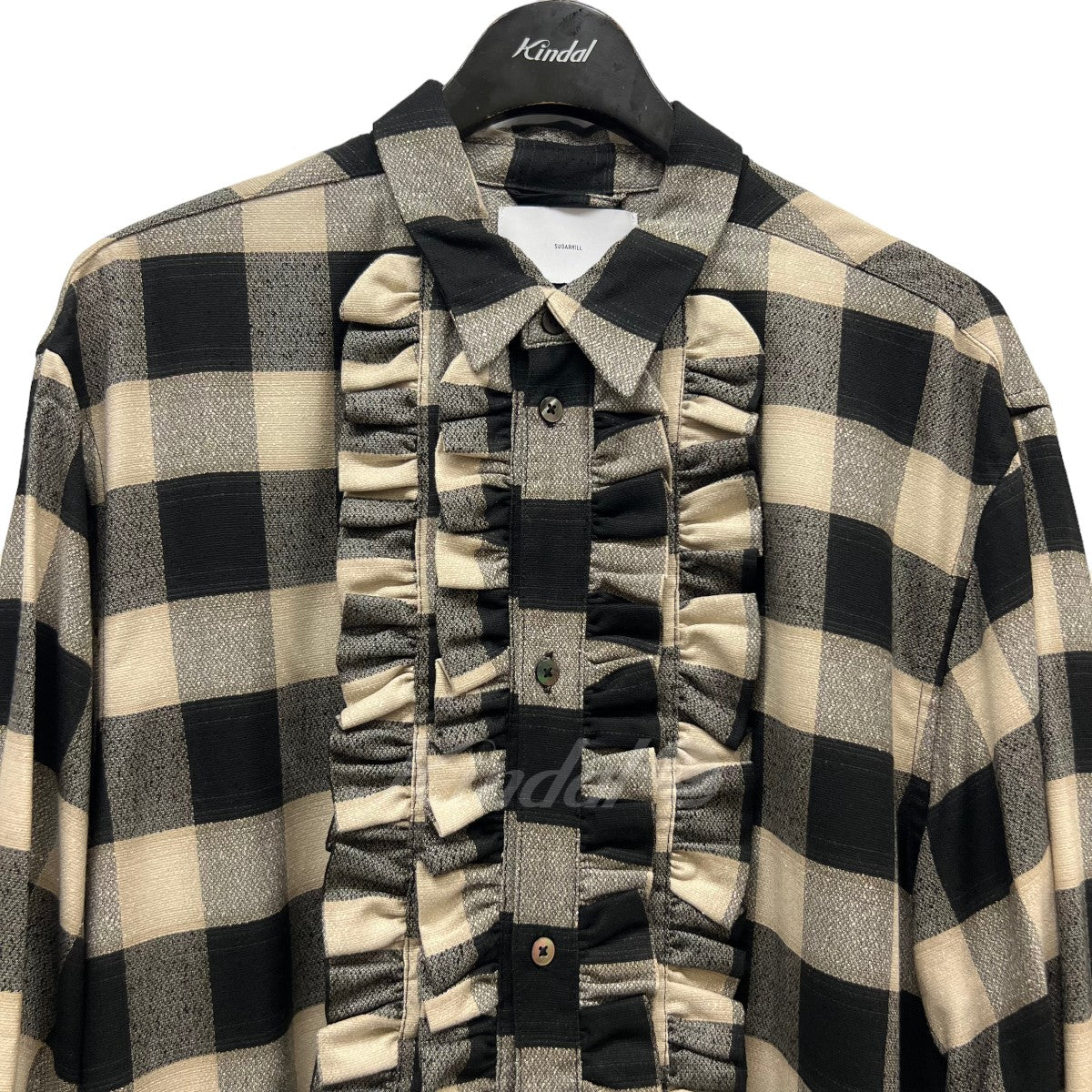 23SS 「FRILL OMBRE PLAID BLOUSE」 フリルチェックブラウス
