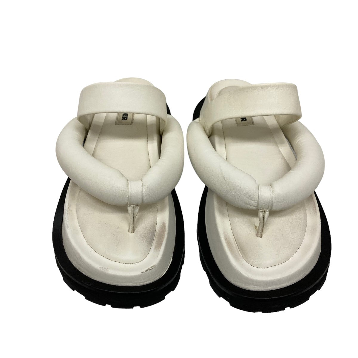 Jil sander☆Flat Sandals☆レザーフラットサンダル☆送料込 Jil Sander フラット レザーサンダル | ニュートラル | FARFETCH JP